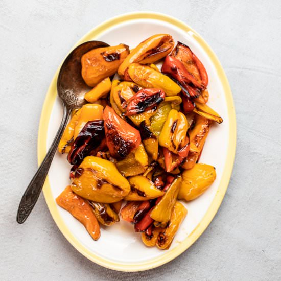 Roasted Mini Peppers - Recipe photo by sidewalkshoes