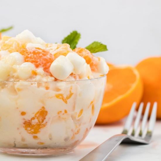 Creamy 6-Cup Ambrosia Fruit Salad - Recipe photo by Blessthismess