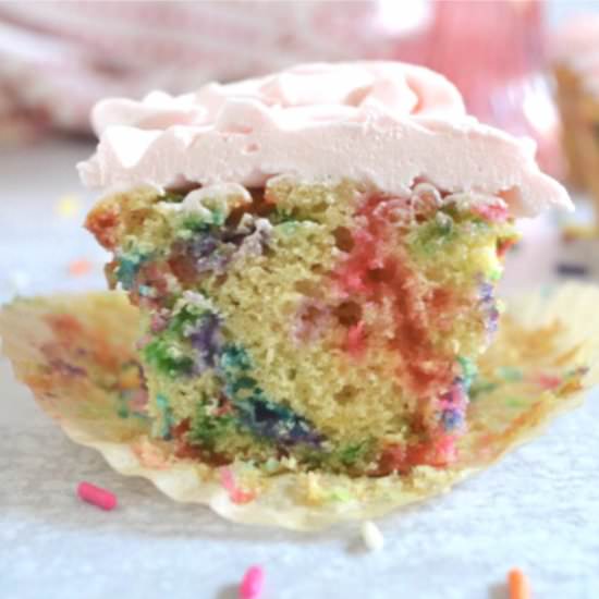 Easy One Bowl Funfetti Cupcakes - Recipe photo by TwoSugarBugs