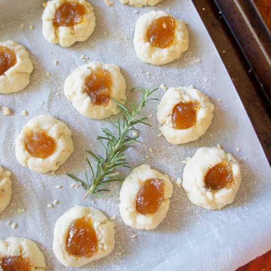 Apricot-Rosemary Thumbprints - Recipe photo by ALoveLetterToFood