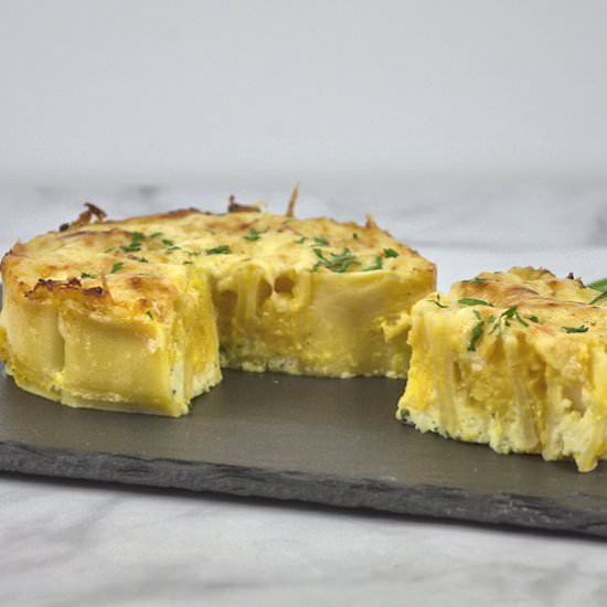 Butternut Squash Pasta Pie - Recipe photo by agourmetfoodblog