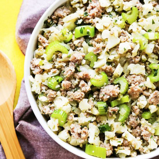 Best Low Carb Cauliflower Stuffing - Recipe photo by pipandebby