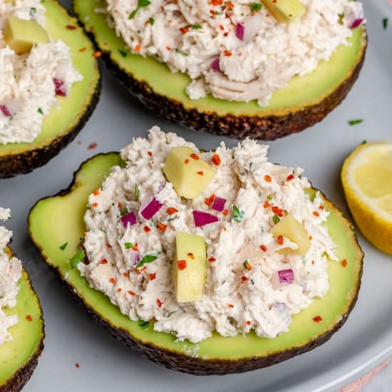 Chicken Salad Stuffed Avocados - Recipe photo by healthyfitnessmeals
