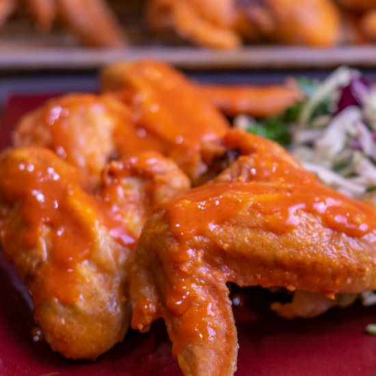 CRISPY BAKED BUFFALO CHICKEN WINGS - Recipe photo by parsley thyme limoncello