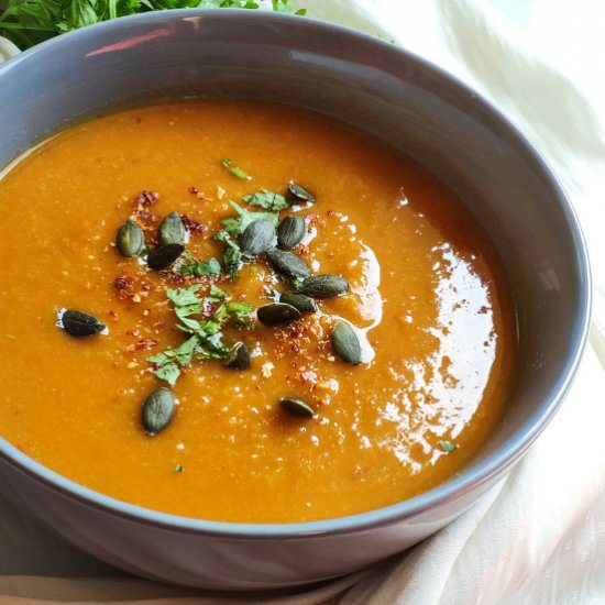 Sweet potato and chickpea soup - Recipe photo by greenbowl2soul