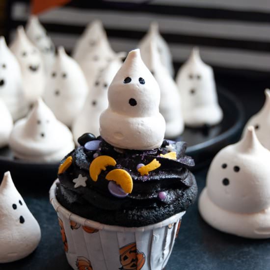 Meringue Ghosts! - Recipe photo by SweetSavouryBlog