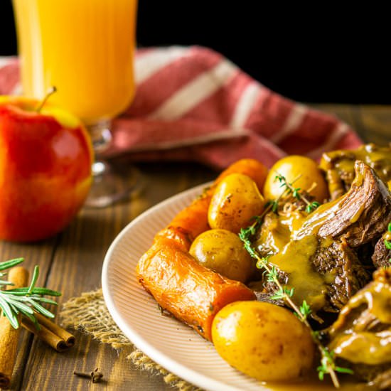 Apple Cider Pot Roast - Recipe photo by Burrata and Bubbles