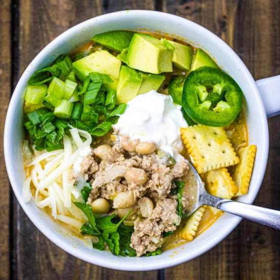 White Bean Turkey Chili - Recipe photo by Sweet Beginnings