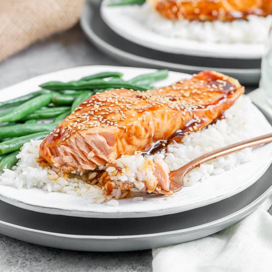 Air Fryer Maple Glazed Salmon - Recipe photo by SprinklesandSeaSalt