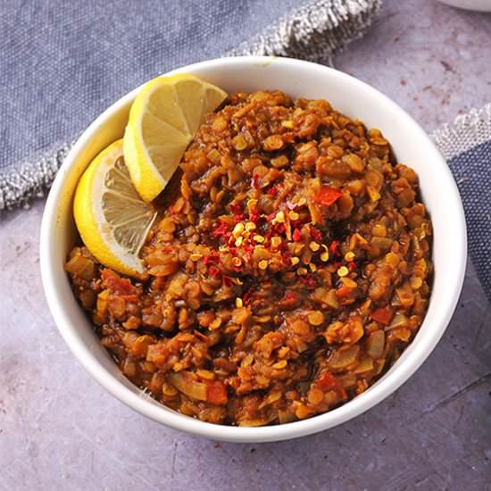 Ethiopian lentils & Berbere spice - Recipe photo by veganwithgusto