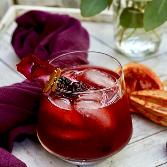 Mezcal Blackberry Smash - Recipe photo by simmerandsauce