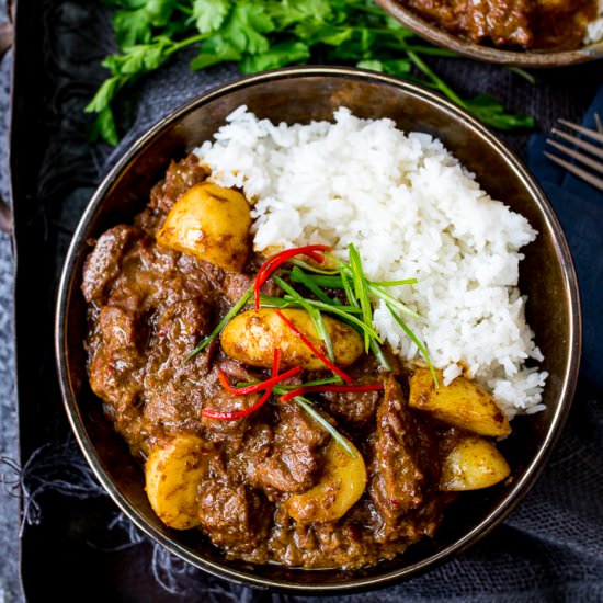 Beef Massaman Curry - Recipe photo by KitchenSanctuary