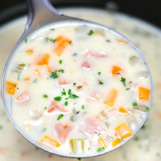 Sow Cooker Ham and Bean Soup - Recipe photo by peasandpeonies