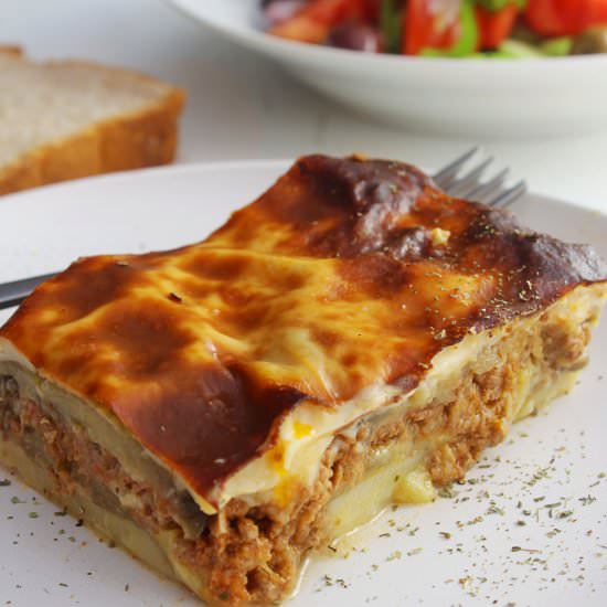Authentic Greek Moussaka - Recipe photo by Sylia from 30 Days of Greek Food