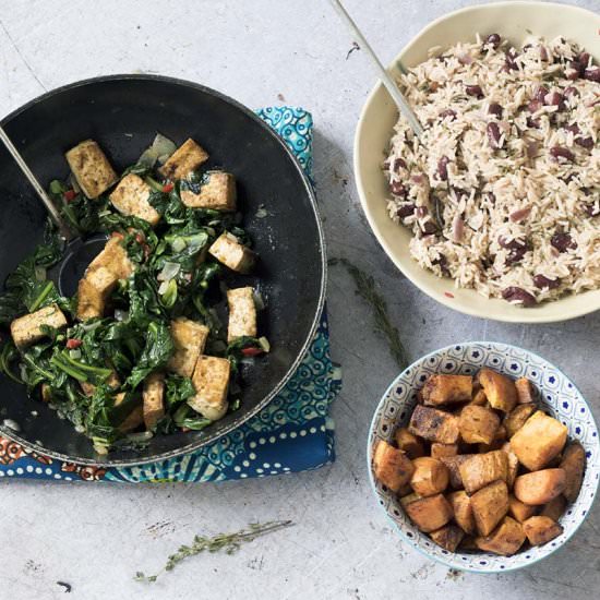 Vegetarian Caribbean meal - Recipe photo by Mandy Sneaky Veg