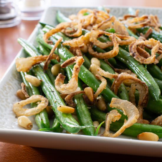 Brown Butter Green Beans with Crisp - Recipe photo by For the Love of Cooking