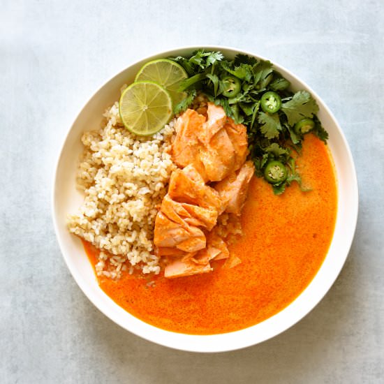 Coconut Curry Braised Salmon - Recipe photo by Craving California