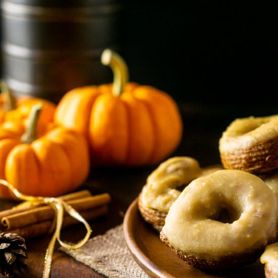 Pumpkin Crullers With Maple Glaze - Recipe photo by Burrata and Bubbles