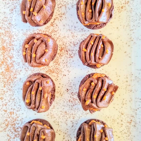 Pumpkin Brownie Bites - Recipe photo by scratchtobasics