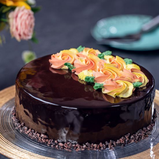 Orange Chocolate Mirror Cake - Recipe photo by Home Cooking Adventure
