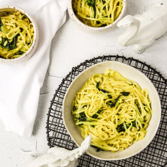 Coconut turmeric noodles - Recipe photo by meandthemoose