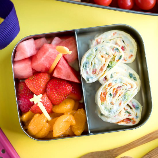 Vegetable Cream Cheese Rollups - Recipe photo by peasandcrayons