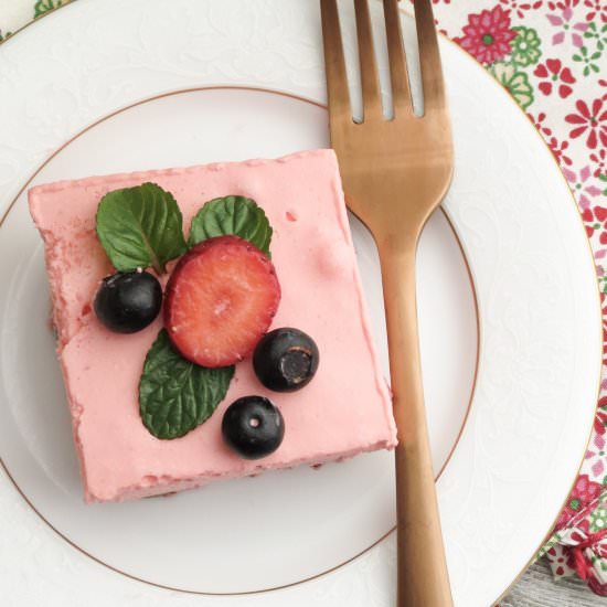 Keto Strawberry Jello Dessert - Recipe photo by Louisiana Woman Blog