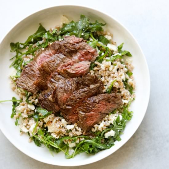 Steak and Farro Salad - Recipe photo by Craving California