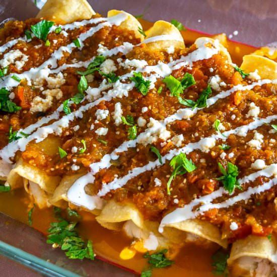 Chicken Tinga Enchiladas - Recipe photo by MexicanPlease