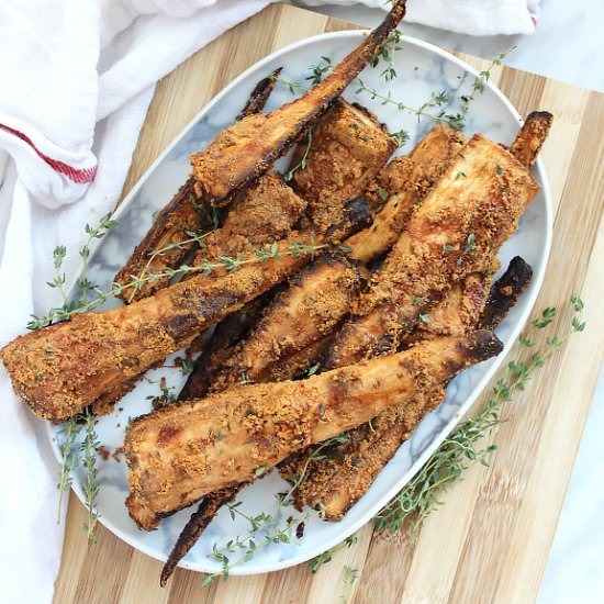 Roasted Parsnips with Parmesan - Recipe photo by SlowThe CookDown