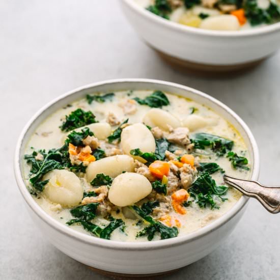 INSTANT POT SAUSAGE GNOCCHI SOUP - Recipe photo by poshjournal
