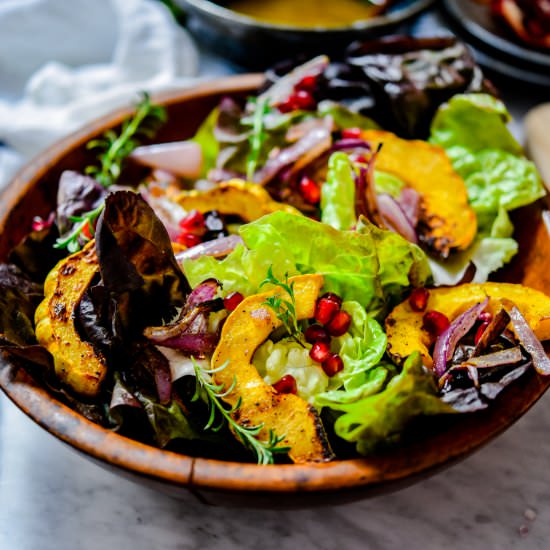 Roasted Squash, Red Onion Salad - Recipe photo by evashiva