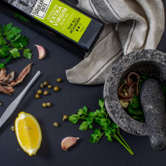 Anchovy Caper Salsa - Recipe photo by AnotherFoodBlogger