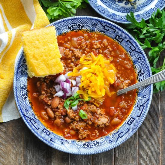 Instant Pot Turkey Chili - Recipe photo by The Seasoned Mom