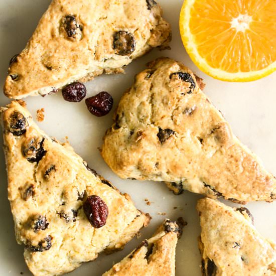 Orange Cranberry Scones (Eggless) - Recipe photo by The Desserted Girl
