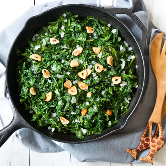 Squash or Pumpkin Greens - Recipe photo by Jennifers Kitchen