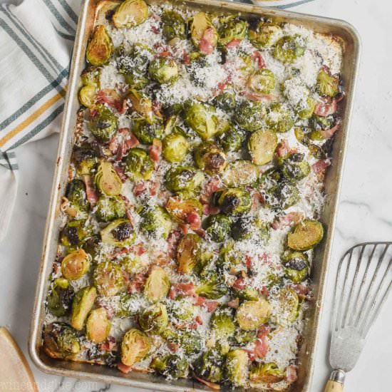 Roasted Brussels Sprouts with Bacon - Recipe photo by simplejoy