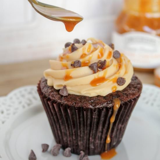 Chocolate salted caramel cupcakes - Recipe photo by Recipesinspiredbymom