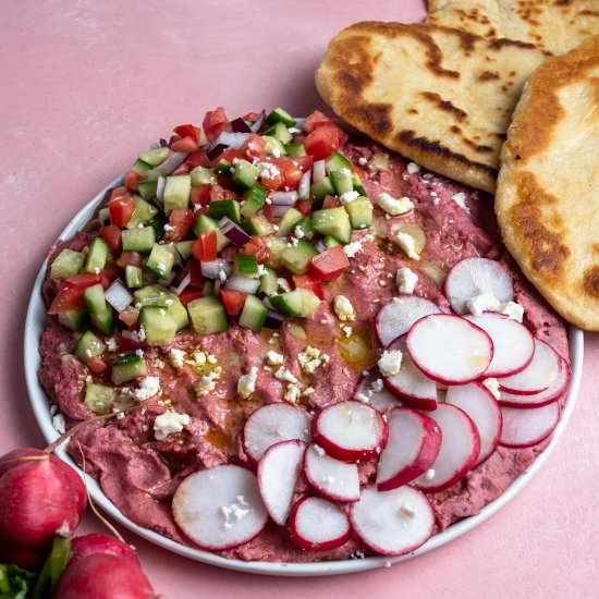Loaded Pink Hummus - Recipe photo by leisurefanclub