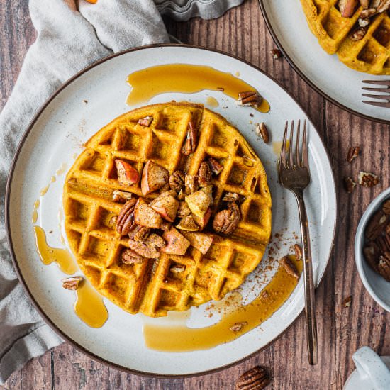 Paleo Gluten Free Pumpkin Waffles - Recipe photo by Shuangys Kitchensink