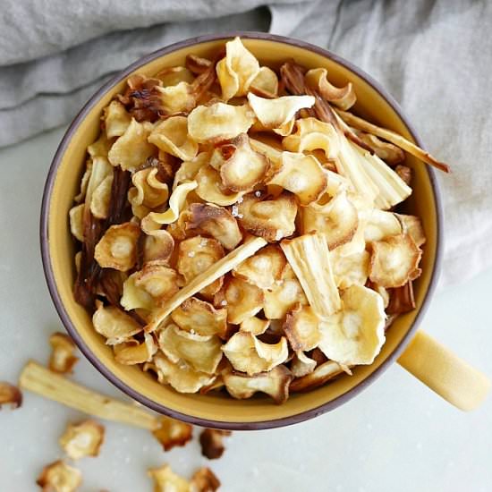 Baked Parsnip Chips - Recipe photo by its_a_vegworld_afterall