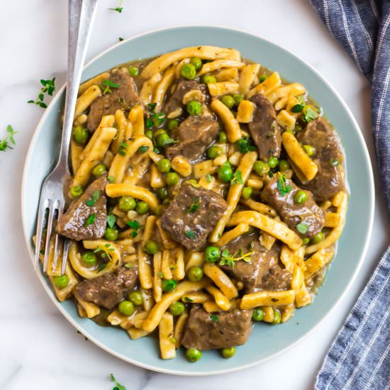 Pressure Cooker Beef and Noodles - Recipe photo by wellplated