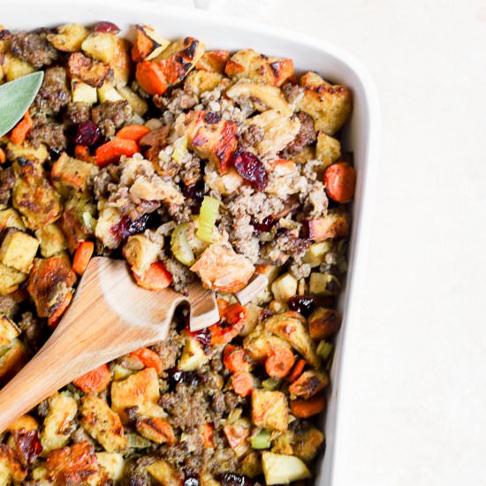 Sourdough Sausage Stuffing - Recipe photo by SprinklesandSeaSalt