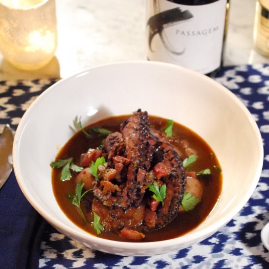 Spiced Wine Braised Octopus - Recipe photo by Nibbling Gypsy