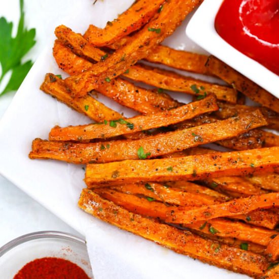 Oven Roasted Sweet Potato Fries - Recipe photo by peasandpeonies