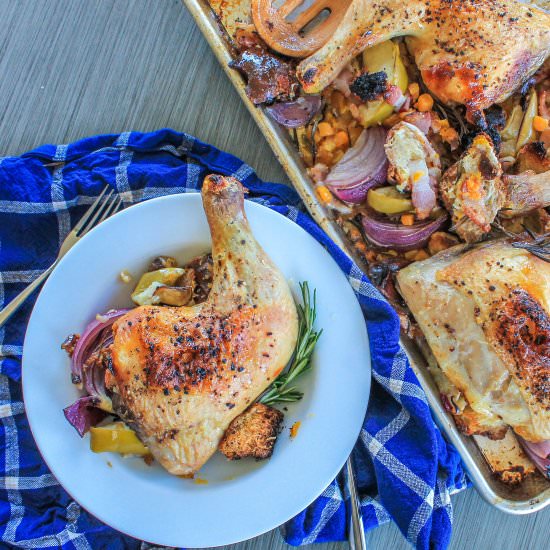 autumn sheet pan chicken - Recipe photo by Allons-Eat