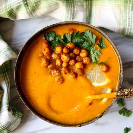 Moroccan Sweet Potato Soup - Recipe photo by the food blog