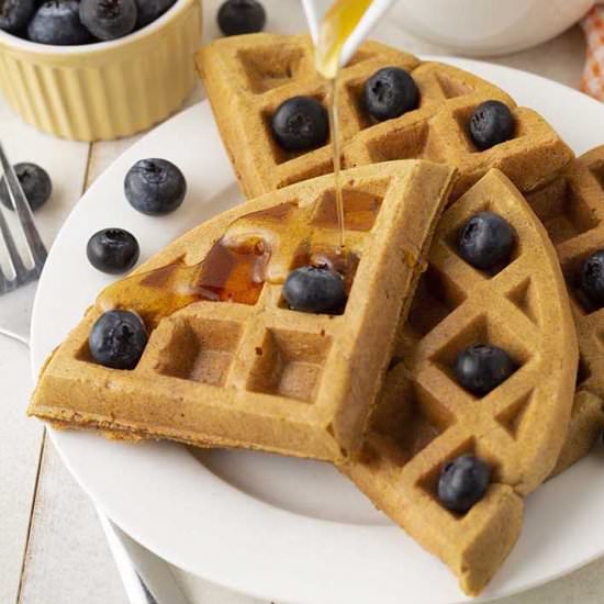 Vegan Sweet Potato Waffles - Recipe photo by Delightful Adventures