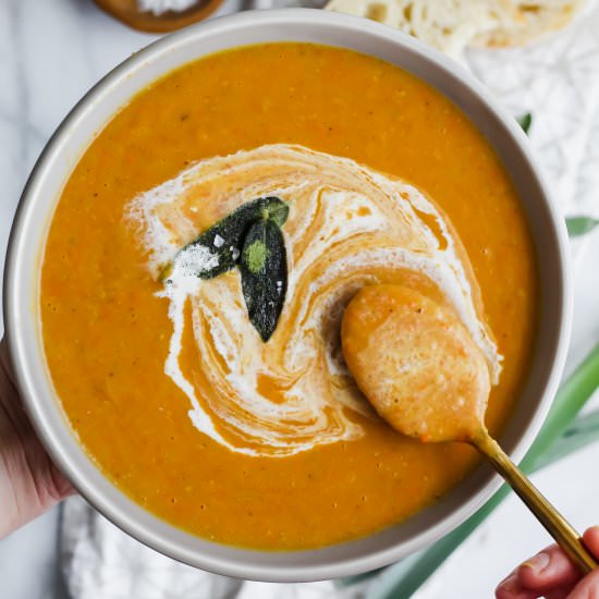 Potato Carrot and Leek Soup - Recipe photo by ourbalancedbowl