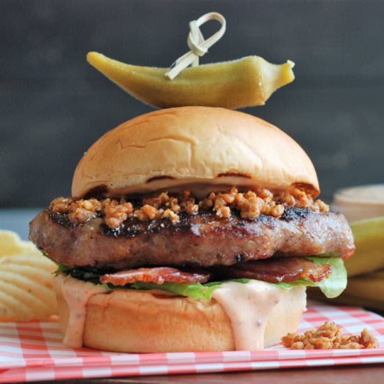 Blackened Praline Burgers - Recipe photo by fleurdelectable